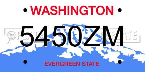 5450ZM Washington License Plate