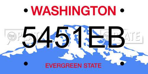 5451EB Washington License Plate