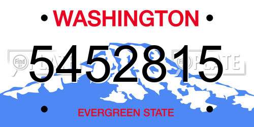 5452815 Washington License Plate