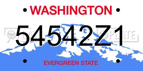 54542Z1 Washington License Plate