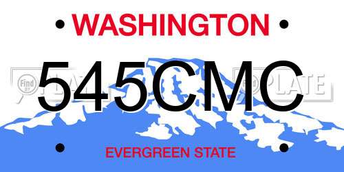 545CMC Washington License Plate