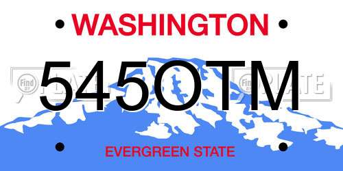 545OTM Washington License Plate