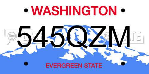 545QZM Washington License Plate