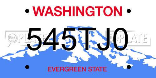 545TJ0 Washington License Plate