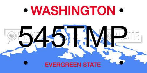 545TMP Washington License Plate