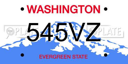 545VZ Washington License Plate