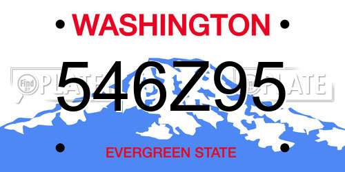 546Z95 Washington License Plate