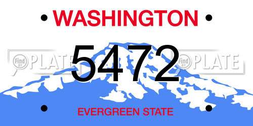 5472 Washington License Plate