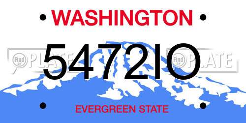 5472IO Washington License Plate