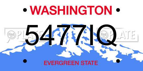 5477IQ Washington License Plate