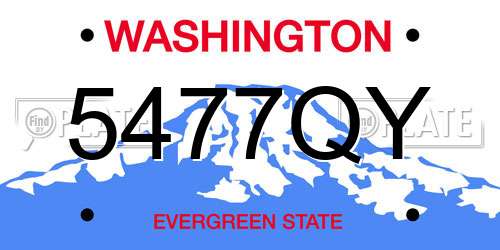 5477QY Washington License Plate