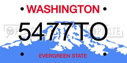 5477TO Washington License Plate
