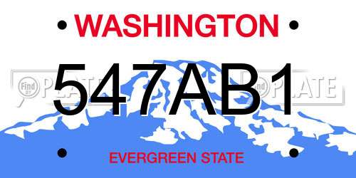 547AB1 Washington License Plate