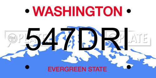 547DRI Washington License Plate