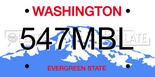 547MBL Washington License Plate