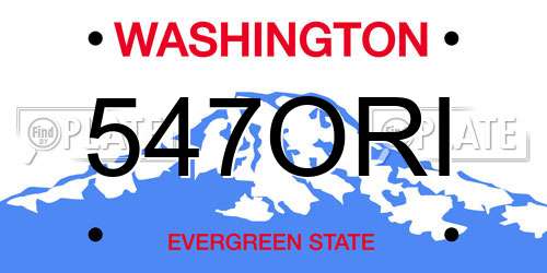 547ORI Washington License Plate
