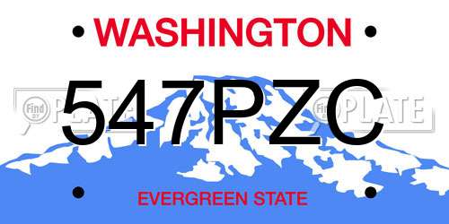 547PZC Washington License Plate