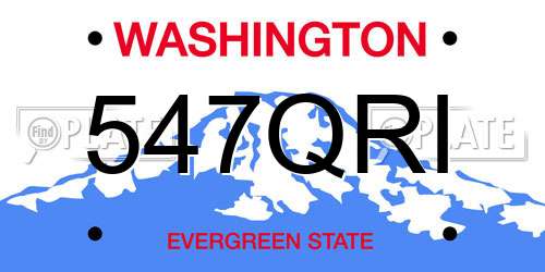 547QRI Washington License Plate