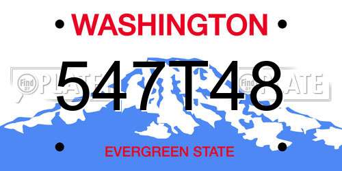547T48 Washington License Plate