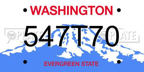 547T70 Washington License Plate