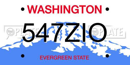 547ZIO Washington License Plate
