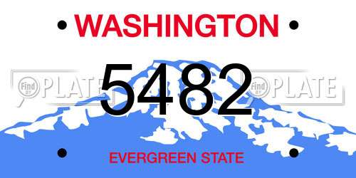 5482 Washington License Plate