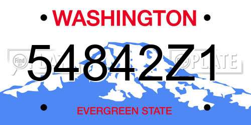 54842Z1 Washington License Plate