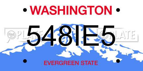548IE5 Washington License Plate