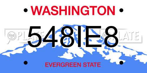 548IE8 Washington License Plate