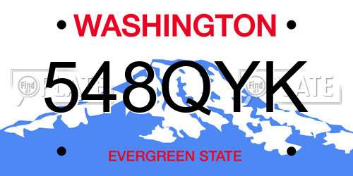 548QYK Washington License Plate