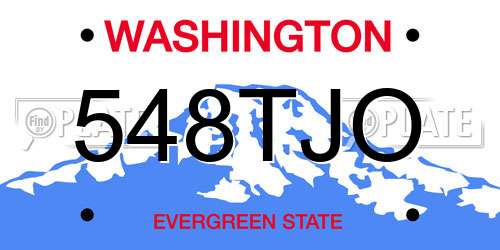 548TJO Washington License Plate