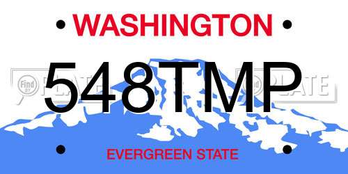 548TMP Washington License Plate