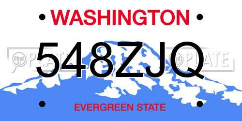 548ZJQ Washington License Plate