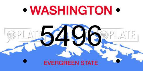 5496 Washington License Plate