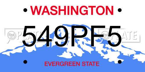 549PF5 Washington License Plate