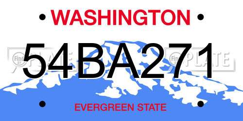54BA271 Washington License Plate