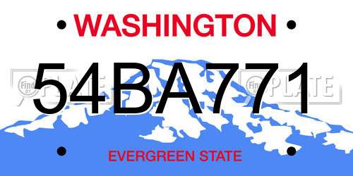 54BA771 Washington License Plate