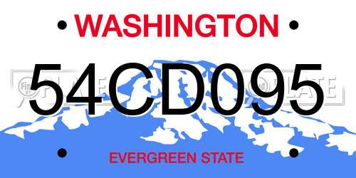 54CD095 Washington License Plate