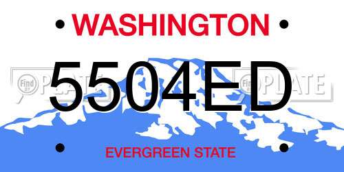 5504ED Washington License Plate