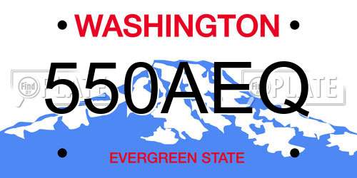 550AEQ Washington License Plate