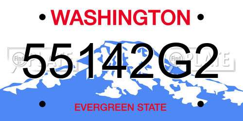 55142G2 Washington License Plate