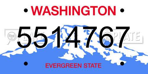 5514767 Washington License Plate