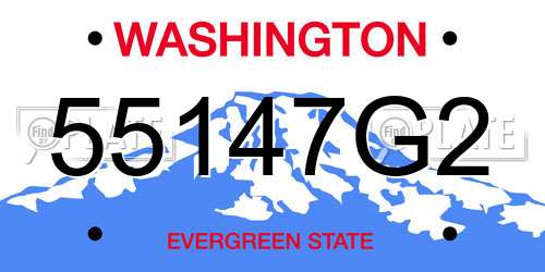 55147G2 Washington License Plate