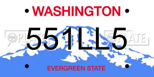 551LL5 Washington License Plate