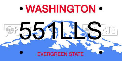 551LLS Washington License Plate