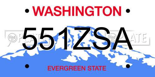 551ZSA Washington License Plate