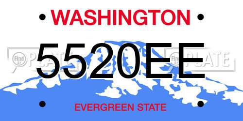 5520EE Washington License Plate