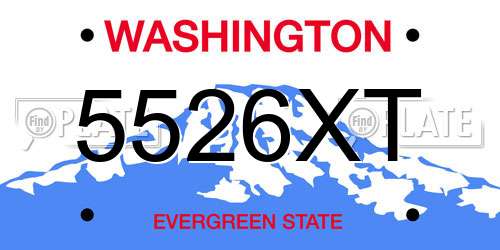 5526XT Washington License Plate