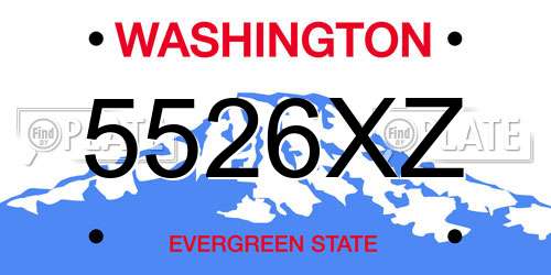 5526XZ Washington License Plate