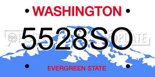 5528SO Washington License Plate